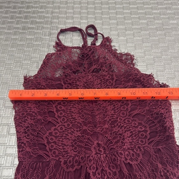 Free People 'She's Got It' ~ Plum Purple Lace Mini Slip Party Dress size XS - Picture 5 of 9